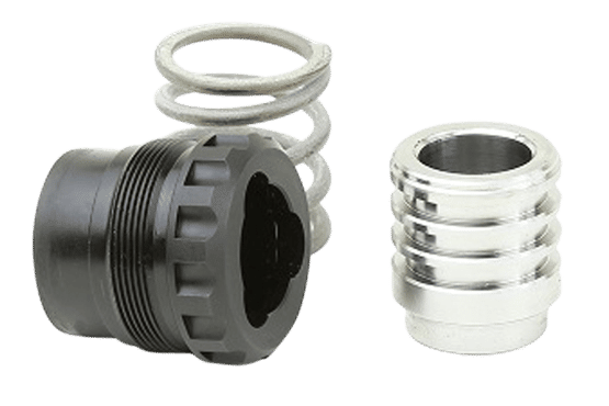 This 3-lug adaptor is made from ruggedly durable 17-4 stainless steel and protected from excessive wear by a black Melonite QPQ coating.